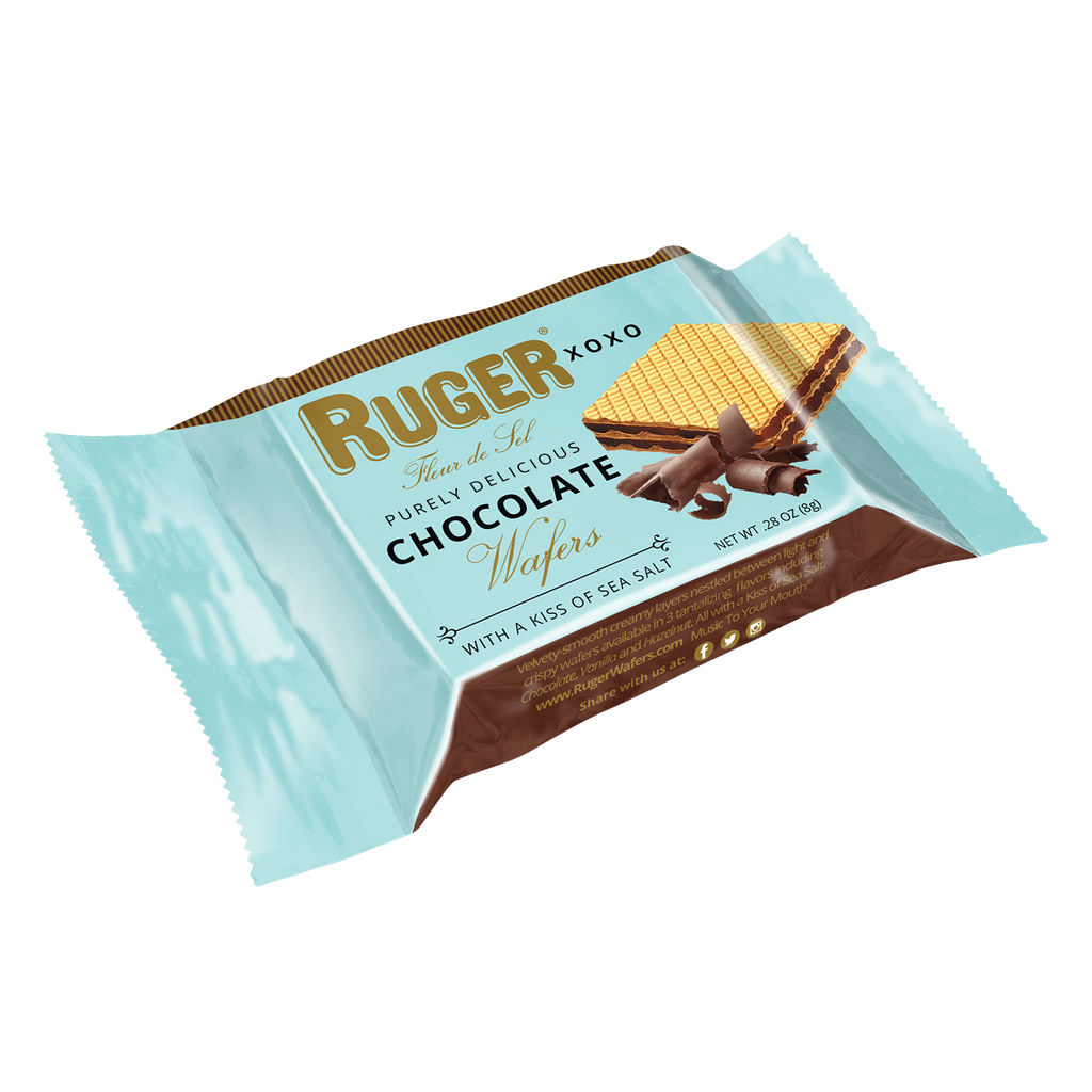 RUGER XOXO MINIS Assorted Wafers with A Kiss of Sea Salt in Chocolate, Vanilla and Hazelnut ITEM # 61004 image 6