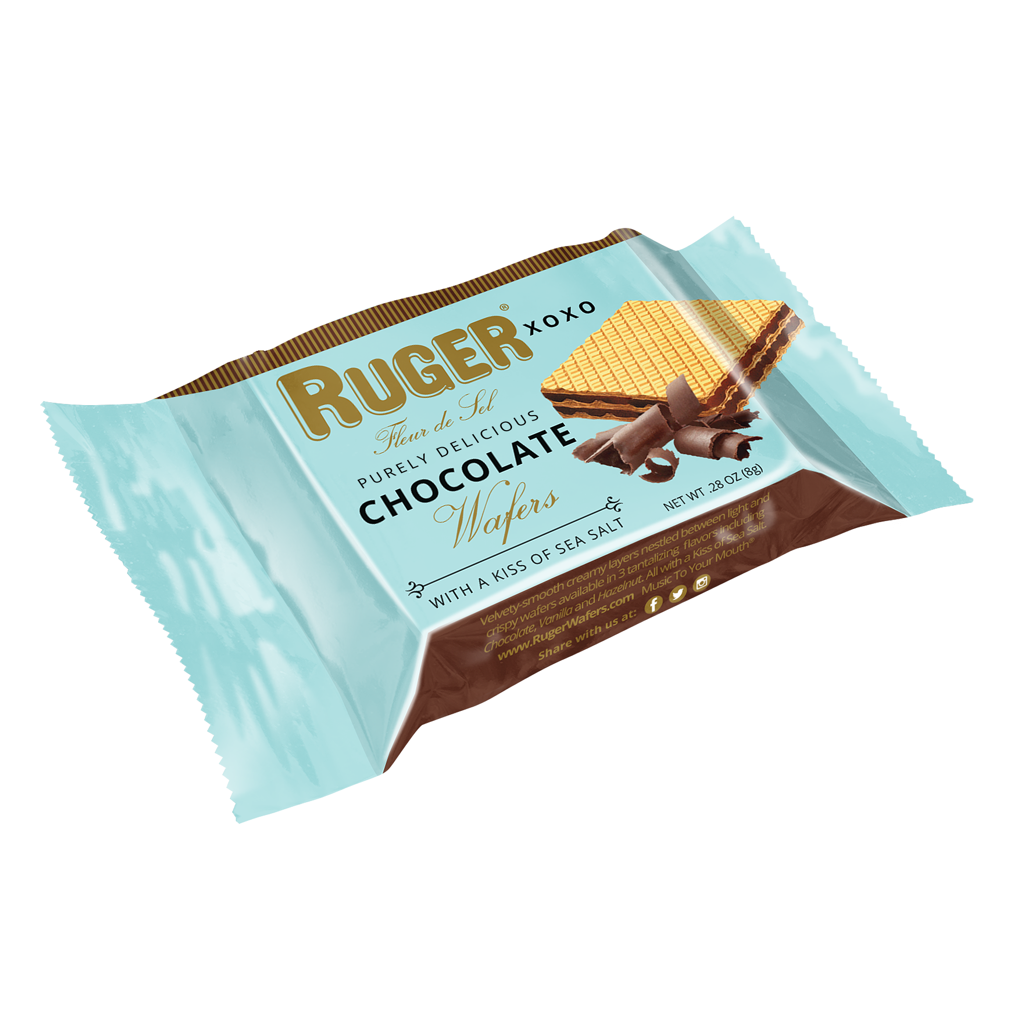 RUGER XOXO MINIS Assorted Wafers with A Kiss of Sea Salt in Chocolate, Vanilla and Hazelnut ITEM # 61004 image 6