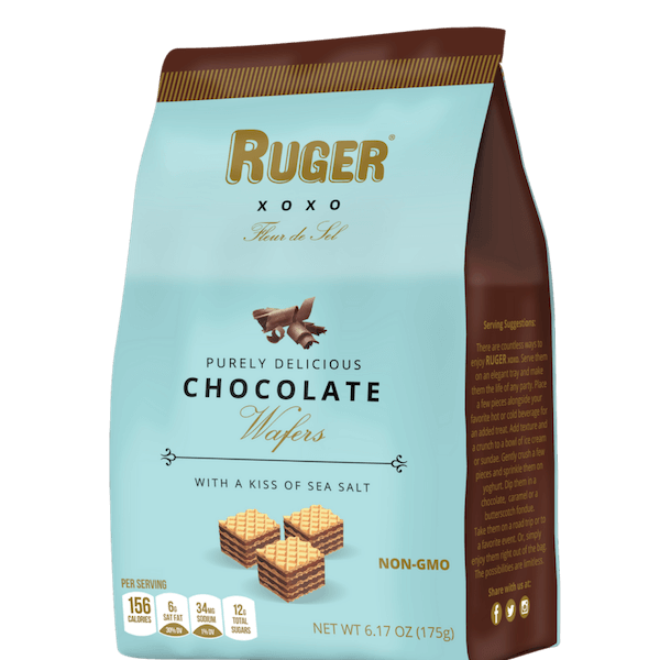 RUGER XOXO 6.17 oz CHOCOLATE BITE SIZE WAFERS BAG ITEM # 61001