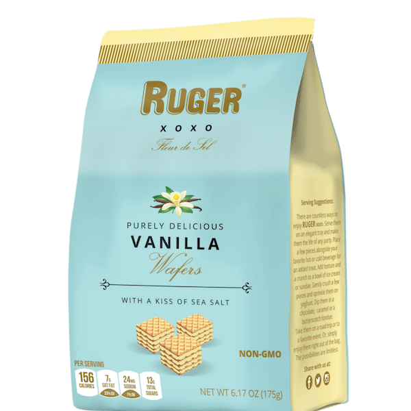 RUGER XOXO 6.17 oz VANILLA BITE SIZE WAFERS BAG ITEM # 61002
